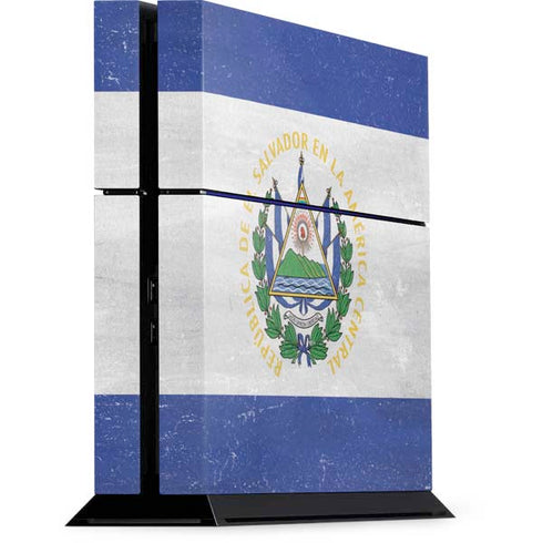 El Salvador Flag Distressed PS4 Console Skin